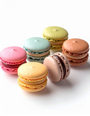 Fototapeta premium colorful macaroons isolated on white