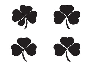 A stunning collection of four beautiful shamrock silhouette designs