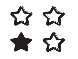 A gorgeous set of four nice star silhouette vector icons