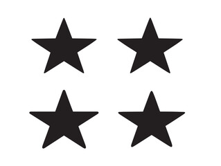 Obraz premium A stunning collection of four solid black star silhouette vector icons