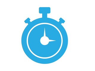 Blue stopwatch icon isolated on white background