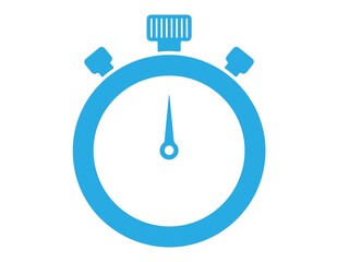Blue stopwatch icon isolated on white background