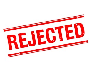 Red rejected stamp text isolated on white background