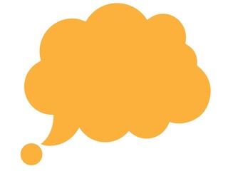 Orange thought bubble shape isolated on white background
