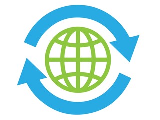 Global network refresh or international business cycle icon