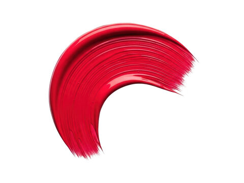 Vibrant glossy red lipstick or cosmetic makeup smear swatch isolated on transparent background for beauty product advertisement - Powered by Adobe