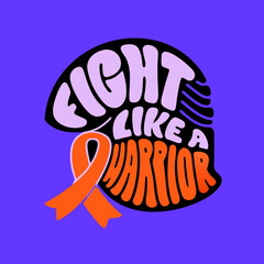 Fight Like A Warrior Retro Typography lettering slogan