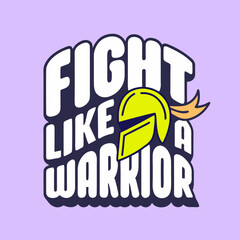 Fight Like A Warrior Helmet Graphic yellow helmet flame