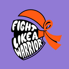Fight Like A Warrior Ribbon Logo orange ribbon awareness ribbon