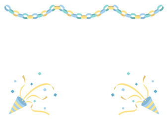 誕生日のお祝いやパーティーに使える輪飾りガーランドとクラッカーの装飾セット