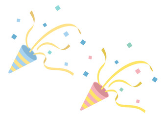 パーティーや誕生日に使えるカラフルなクラッカー/青とピンクの2色セット