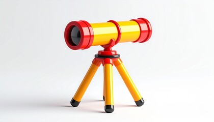 A 3d render of a black digital camera and an optical telescope on metal tripods, isolated photography equipment for astronomy and video production