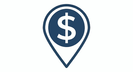 Obraz premium Bank Location Pin Icon, map pointer icons 