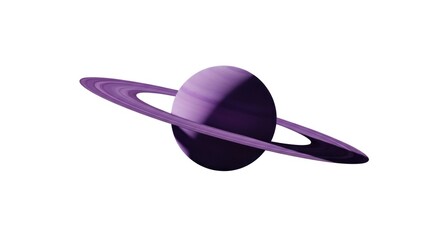 Purple planet with rings. The concept of space exploration and astronomy.