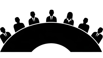 Round Table Meeting Vector Icon