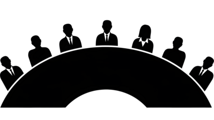 Round Table Meeting Vector Icon