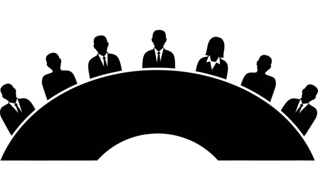 Round Table Meeting Vector Icon