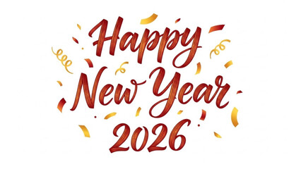 Celebrate a Sparkling Happy New Year 2026 with Joyful Confetti Festivities and Festive Cheer, Perfect for Holiday Greetings and Celebratory Designs