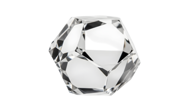 Rough diamond crystal specimen gemstone jewel isolated on transparent background