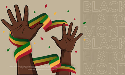 Hand drawn black history month banner