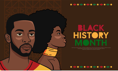 Hand drawn flat background design for black history month celebration