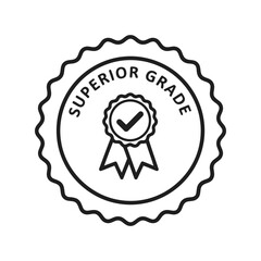 Superior grade premium quality assurance badge vector icon Vector