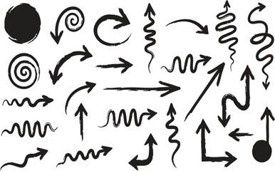 Hand drawn grunge arrows collection for design and creative projects