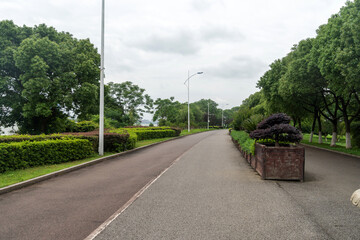 walkway in the modern city