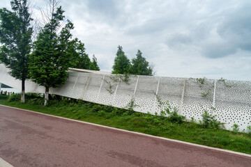walkway in the modern city