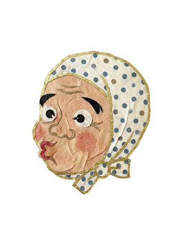 Washi Paper Hyottoko Mask Illustration
