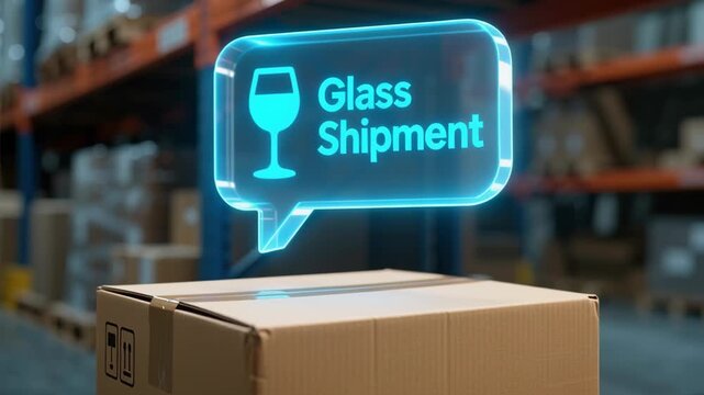 Carefully Packaged Fragile Glass Shipment for Safe Delivery, Efficient Logistics in Supply Chain for Import and Export Businesses