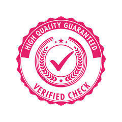High quality guaranteed verified checkmark seal badge icon vector Vector