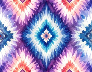 Symmetric kaleidoscopic pattern with watercolor-like hues