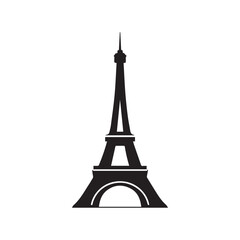 Obraz premium Circular Frame Eiffel Tower Logo Symbolizing Timeless French Beauty