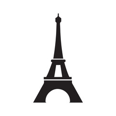 Abstract Overlap Tower Symbol Representing Paris in Modern Style