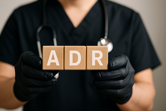 ADR Adverse Drug Reaction Health Care Pharmacy concept. Pills side effects