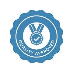 Premium quality approved seal badge vector icon design Vector