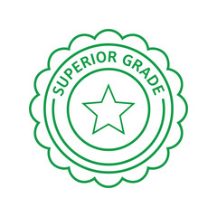 Superior grade green star quality badge vector icon Vector