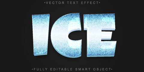  Ice Frozen Frost Effect Vector Fully Editable Smart Object Text Effect