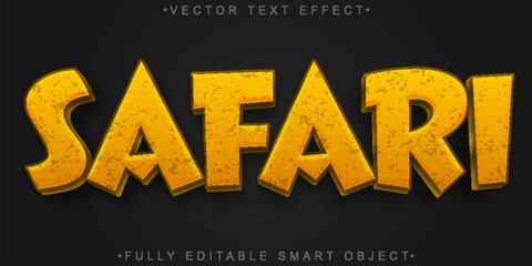  Safari Wildlife Adventure Vector Fully Editable Smart Object Text Effect © HUMA