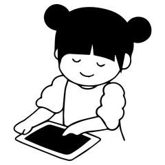 Girl Using Tablet