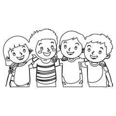 Happy Diverse Kids Group