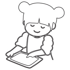 Happy Child Using Tablet
