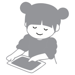 Girl using tablet