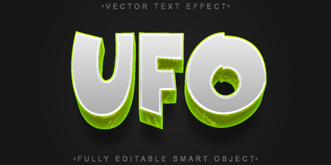  UFO Alien Spaceship Vector Fully Editable Smart Object Text Effect