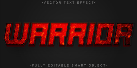 Obraz premium Warrior Soldier Combat Vector Fully Editable Smart Object Text Effect
