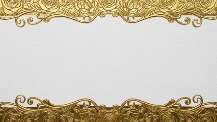 Elegant ornate gold border framing a blank space for design or text for luxurious invitation card