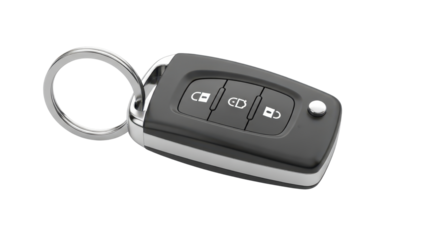 Car key with remote control isolated PNG with Transparent Background
