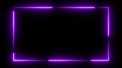 Purple glowing webcam overlay featuring curved light trails and illuminated corners on alpha channel perfect for gaming stream modern layout and digital festive broadcasting