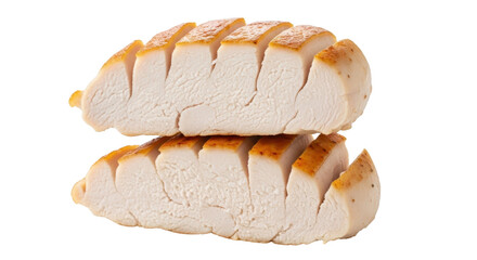 Sliced grilled chicken breast fillet isolated PNG with Transparent Background